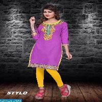 Stylo Cotton With Embroidery long kurtis